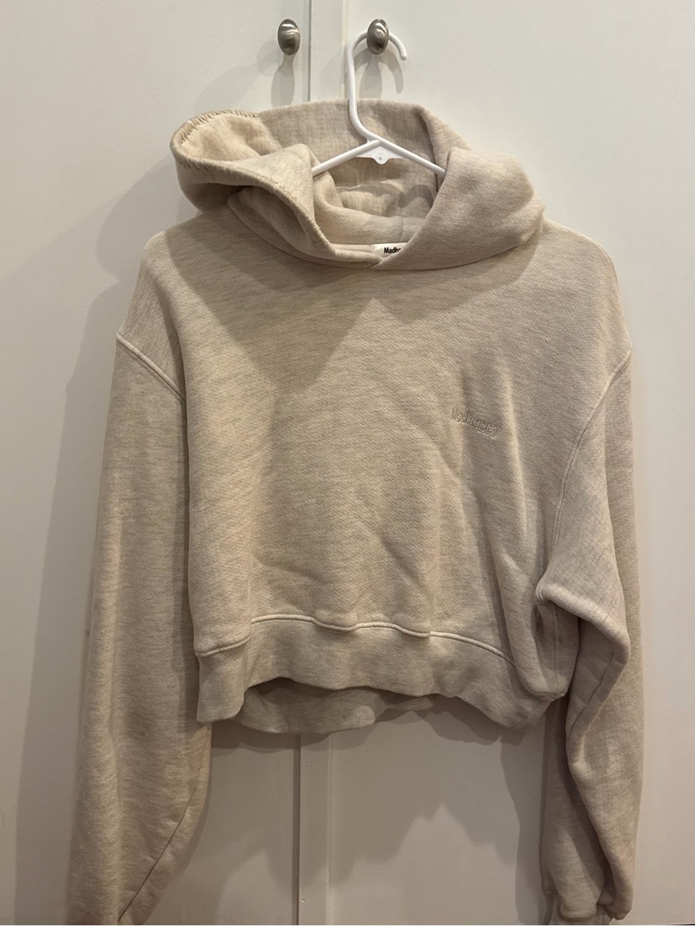 Madhappy Oatmeal Cream Cropped Hoodie